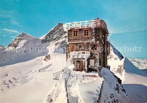 AK / Ansichtskarte Jungfraujoch_3457m_BE Sphinx Observatorium mit Jungfrau Berner Alpen 