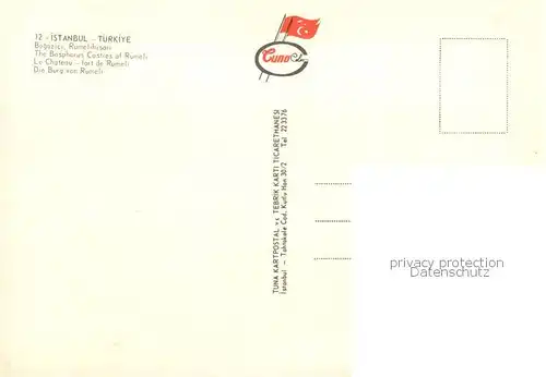 AK / Ansichtskarte Istanbul_Constantinopel_TK Bosphorus Castles of Rumeli 