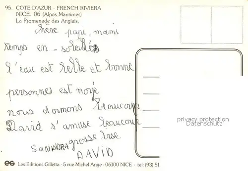 AK / Ansichtskarte Nice__06_Nizza Promenade des Anglais Plage Cote d Azur 