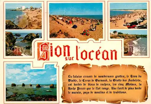 AK / Ansichtskarte Sion_l_Ocean_Saint_Hilaire_de_Riez Plage Cote Falaises 