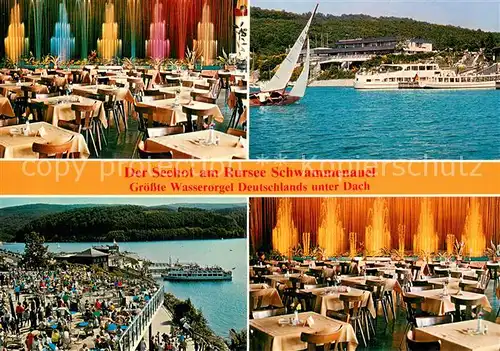 AK / Ansichtskarte Schwammenauel_Heimbach Hotel Restaurant Seehof an der Rurtalsperre Stausee Fahrgastschiff Cornely Karte Nr 12976 