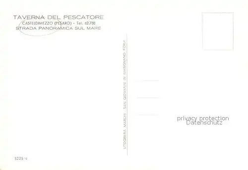 AK / Ansichtskarte Casteldimezzo_Pesaro_IT Taverna del Pescatore Fischkutter 