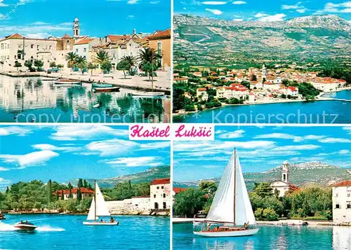 AK / Ansichtskarte Kastel_Luksic_Croatia Hafen Promenade Panorama Luftbild 