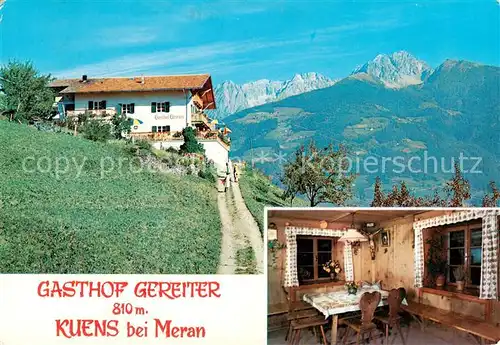 AK / Ansichtskarte Kuens_Merano_IT Gasthof Gereiter Gastraum Dolomiten 