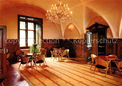 AK / Ansichtskarte Hruba_Skala_CZ Lesehall im Schloss Kronleuchter 