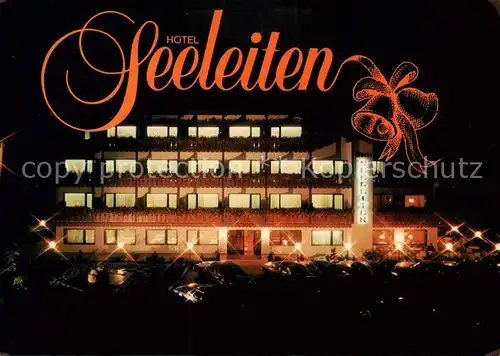 AK / Ansichtskarte Kaltern_Caldaro_Suedtirol_IT Hotel Seeleiten Nachtaufnahme 