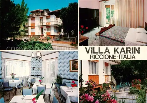 AK / Ansichtskarte Riccione_Rimini_IT Pension Villa Karin Gastraum Terrasse Fremdenzimmer 