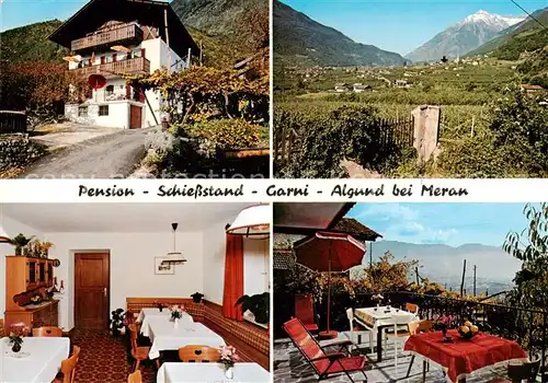 AK / Ansichtskarte Algund_Merano_Suedtirol_IT Pension Schiesstand Garni Landschaftspanorama Dolomiten 
