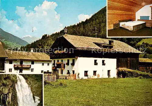 AK / Ansichtskarte Sand_Taufers_Suedtirol_IT Loderhof Urlaub auf dem Bauernhof Wasserfall 