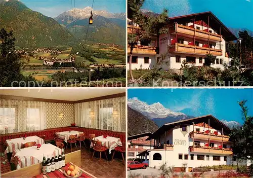 AK / Ansichtskarte Rabland_Partschins_Suedtirol_AT Pension Maren Charly Gastraum Bergbahn Panorama Dolomiten 