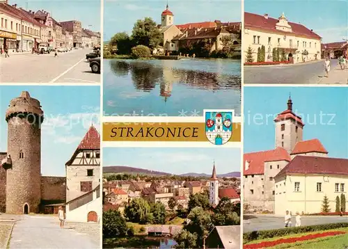 AK / Ansichtskarte Strakonice_Strakonitz_CZ Stadtansichten Turm Kirche 