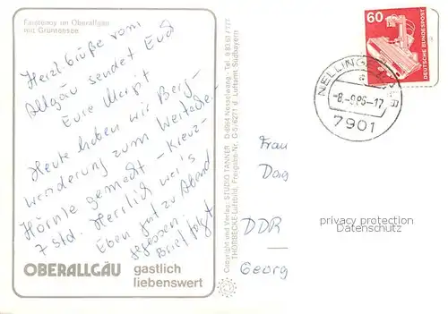 AK / Ansichtskarte Faistenoy mit Gruentensee Alpenpanorama Faistenoy