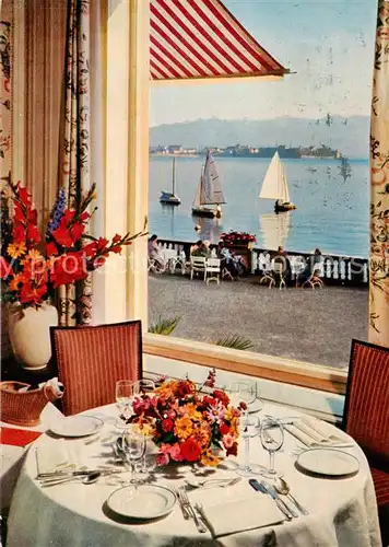 AK / Ansichtskarte Bad_Schachen_Lindau Hotel Bad Schachen Blick aus dem Restaurant auf Lindau Bad_Schachen_Lindau