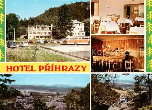 AK / Ansichtskarte Mnichovo_Hradiste_CZ Hotel Prihrazy Landschaftspanorama Felsen 