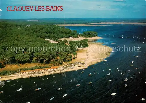AK / Ansichtskarte Claouey les Bains_33_Gironde Port des pecheurs et la plage de Bertic vue aerienne 