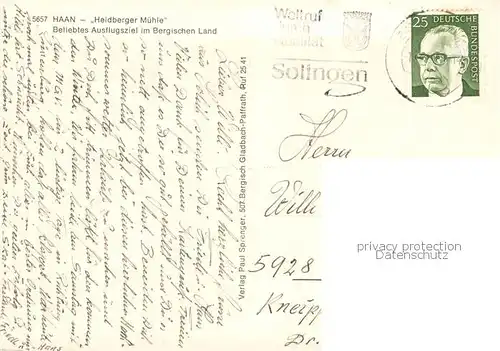 AK / Ansichtskarte Haan_Rheinland Heidberger Muehle Ausflugsziel Bergisches Land Haan_Rheinland