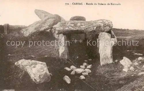 AK / Ansichtskarte Carnac_56_Morbihan Entree du Dolmen de Kermario 