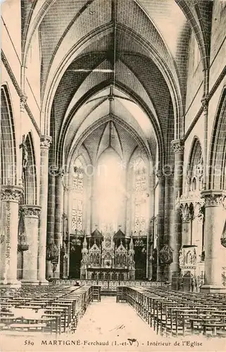 AK / Ansichtskarte Martigne Ferchaud_35_Ille et Vilaine Interieur de l Eglise 