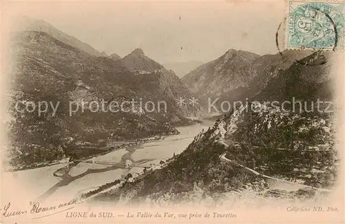 AK / Ansichtskarte Var_Region Ligne du Sud La Vallee du Var vue prise de Tourettes 