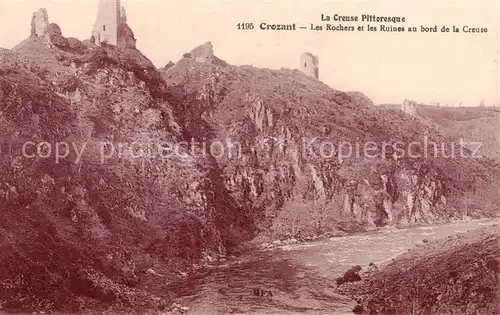 AK / Ansichtskarte Crozant_23_Creuse Les Rochers et les Ruines au bord de la Creuse 