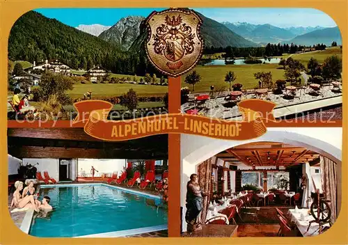 AK / Ansichtskarte Imst_Tirol Alpen Kurhotel Linserhof Panorama Hallenbad Gaststube Imst_Tirol