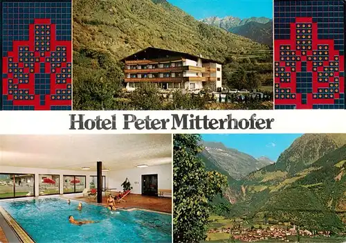 AK / Ansichtskarte Partschins_Parcines_IT Hotel Peter Mitterhofer Hallenbad Panorama 