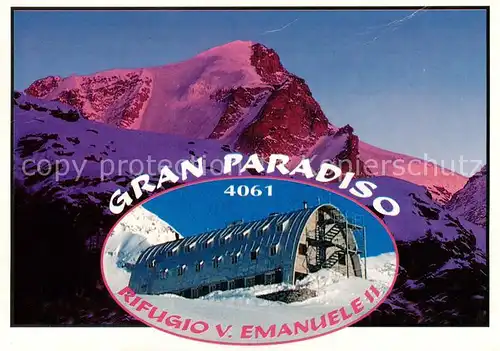 AK / Ansichtskarte Valsavarenche_Aosta_IT Tramonto su Gran Paradiso e il rivugio Vittorio Emanuele 