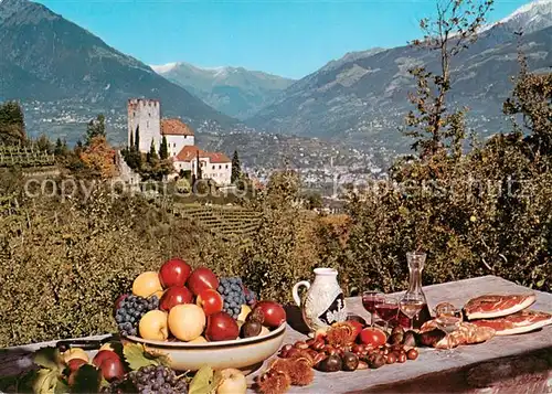 AK / Ansichtskarte Tscherms_Suedtirol_IT Buschenschank Jausenstation Heidenhof Panorama 