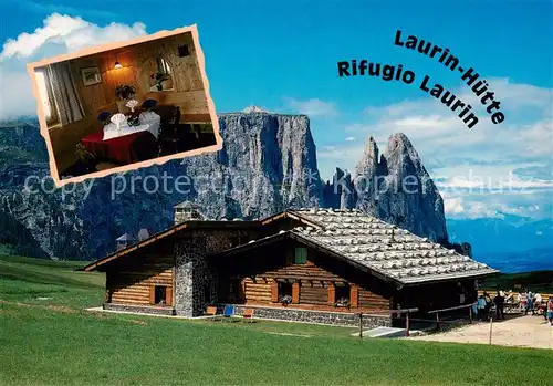 AK / Ansichtskarte Seiseralm_Alpe_di_Siusi_Trentino_IT Laurin Huette Gaststube  