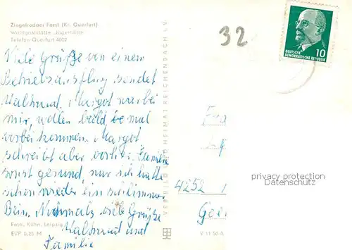 AK / Ansichtskarte Querfurt Ziegelrodaer Forst Waldgaststaette Jaegerhuette Querfurt