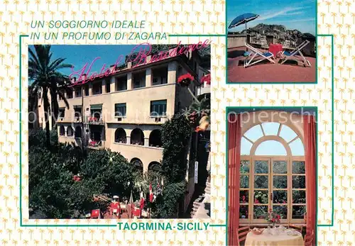 AK / Ansichtskarte Taormina_Sicilia Hotel Residence Terrasse Gaststube 