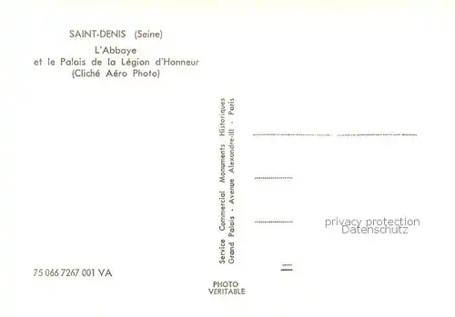 AK / Ansichtskarte Saint Denis__93_Seine Abbaye et le Palais de la Legion dHoneur Vue aerienne 