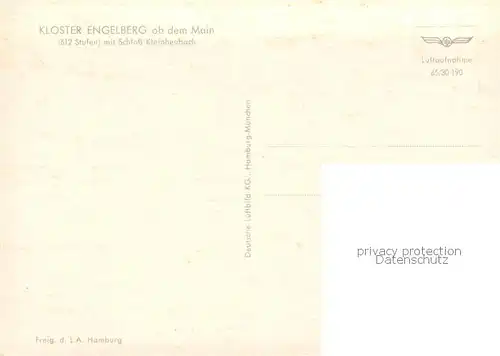 AK / Ansichtskarte Engelberg_Bayern Kloster mit Schloss Kleinheubach Engelberg Bayern