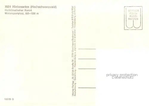 AK / Ansichtskarte Hinterzarten Hoehenluftkurort Wintersportplatz im Schwarzwald Hinterzarten