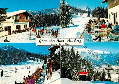 AK / Ansichtskarte Garmisch Partenkirchen Berggasthof Garmischer Haus Skigebiet am Hausberg Bergbahn Alpenpanorama Garmisch Partenkirchen