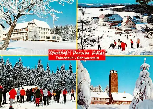 AK / Ansichtskarte Fohrenbuehl Gasthof Pension Adler Wintersportplatz im Schwarzwald Fohrenbuehl