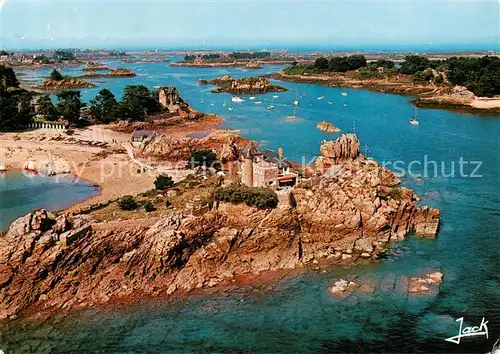 AK / Ansichtskarte Ile de Brehat Ile des fleurs et des rochers roses Pointe de Guerzido Plage Chenal de la Chambre vue aerienne Ile de Brehat