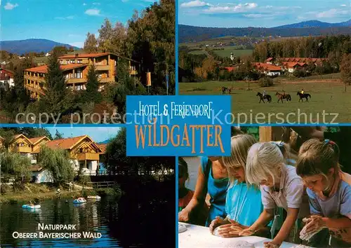 AK / Ansichtskarte Grafenwiesen Hotel Feriendorf Wildgatter Naturpark Bayerischer Wald Landschaftspanorama Ausritte Grafenwiesen