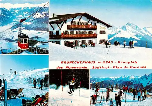AK / Ansichtskarte Bruneckerhaus_2245m_Enneberg_Trentino_IT Skigebiet Kronplatz Bergbahn Alpenpanorama 