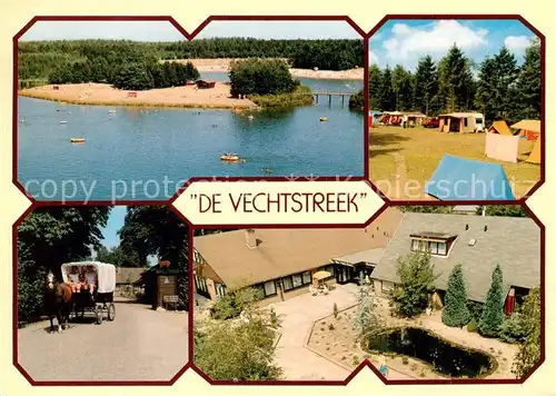 AK / Ansichtskarte Hardenberg_NL Vakantieverblijf De Vechtstreek Bungalows Campingplatz Pferdekutsche Badesee 