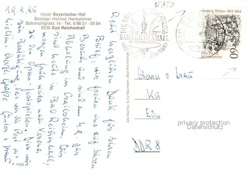AK / Ansichtskarte Bad_Reichenhall Hotel Bayerischer Hof Restaurant Hallenbad Fremdenzimmer Bad_Reichenhall