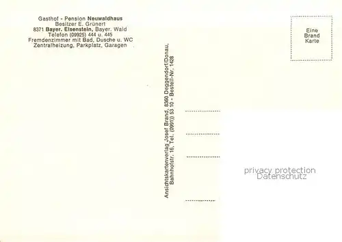 AK / Ansichtskarte Bayerisch_Eisenstein Gasthof Pension Neuwaldhaus Bayerisch_Eisenstein