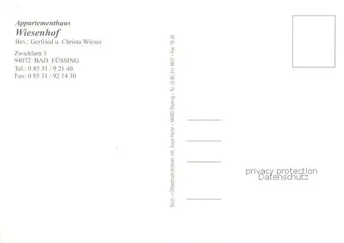 AK / Ansichtskarte Bad_Fuessing Appartementhaus Wiesenhof Bad_Fuessing