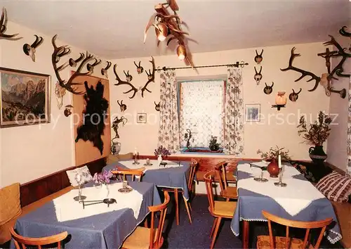 AK / Ansichtskarte Schoenau_Koenigssee Pension Warteck Gastraum Schoenau Koenigssee