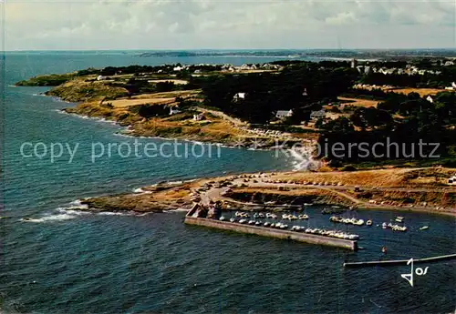 AK / Ansichtskarte Saint Gildas de Rhuys_56_Morbihan Le port de plaisance et la cote vers le Grand Mont Vue aerienne 
