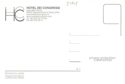 AK / Ansichtskarte Castellammare_di_Stabia Hotel dei Congressi Castellammare_di_Stabia