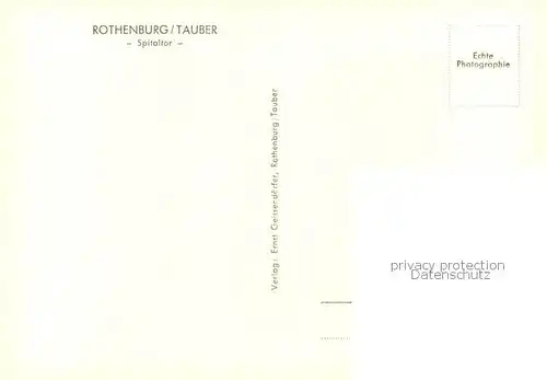 AK / Ansichtskarte Rothenburg__Tauber Spitaltor 