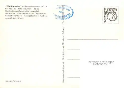 AK / Ansichtskarte Bad_Toelz Waldherralm Gaststube Bad_Toelz