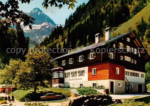 AK / Ansichtskarte Hinterstein_Bad_Hindelang Giebelhaus mit Wiedemer im Ostrachtal Hinterstein_Bad_Hindelang