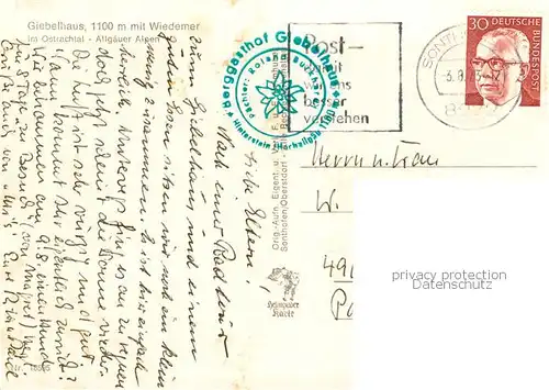 AK / Ansichtskarte Hinterstein_Bad_Hindelang Giebelhaus mit Wiedemer im Ostrachtal Hinterstein_Bad_Hindelang